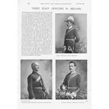 MILITARY Three Staff Officers in Ireland Antique Print 1897