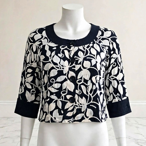 Adini black white floral - adini,