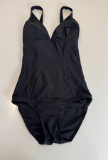 George Swimming Costume Padded Silhouette Swimsuit Size UK 8 Black