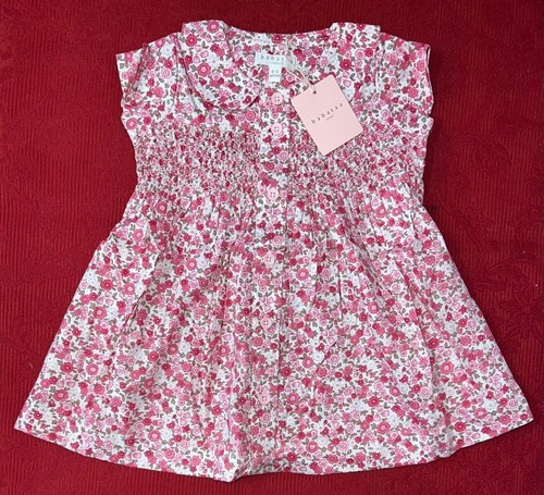Baby dress pink floral smocked - floral,