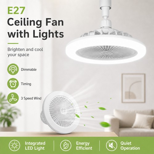 E27 led ceiling light fan - e27,