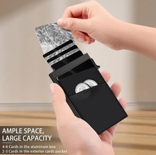 RFID Blocking Wallet Auto Pop up Credit Card Holder Metal Money Clip Men Wallet