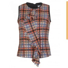 M.S.G.M. Check wool blend tank