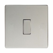 Varilight XDC1S Screwless Polished Chrome 1 Gang 1 or 2 Way Rocker Light Switch