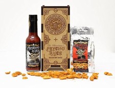 Psycho Juice Dark Arts Extreme Ghost Pepper Chilli Sauce & Hot Peanuts Gift Set