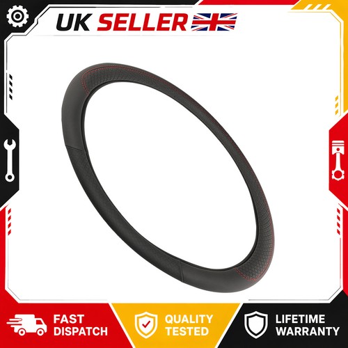 Black leather car - black, steering