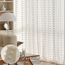 Pompom White Voile Net