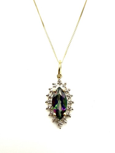 9ct gold diamond mystic topaz - diamond,