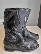 Black Spada Leather Motorcycle Boots Size UK 9 / EU 44