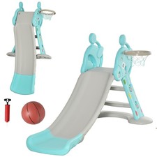 HOMCOM 2 in 1 Kids Slide with Basketball Hoop 18 months -4 Years Old Deer,Used