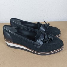 Dune Leather Loafers Size 6 Black Platform Casual 'Ghosts' Slip-On Shoes Used 