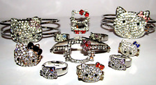 Kitty sparkly crystal rings & bangles choice new UK fast postaqge