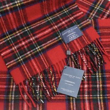 Johnstons of Elgin Royal Stewart Tartan Scarf Lambswool Scotland NWT 68”x9.5"