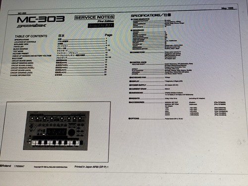 Roland 303 service - roland,