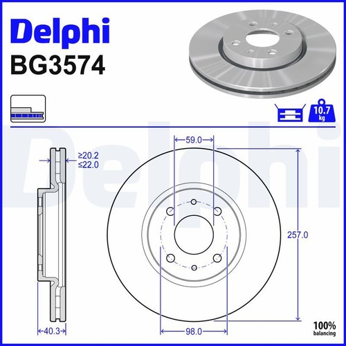 Brake disc delphi - delphi, bg3574