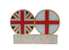 England  Union Jack & St George Flag Circles Pin Badge