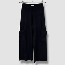 ZARA Girls Black Wide Leg Knit Cargo Joggers Trousers SIZE 13-14 YEARS