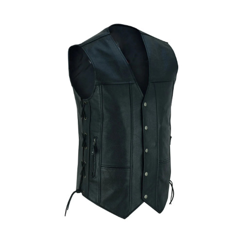 Men leather biker vest - men's,