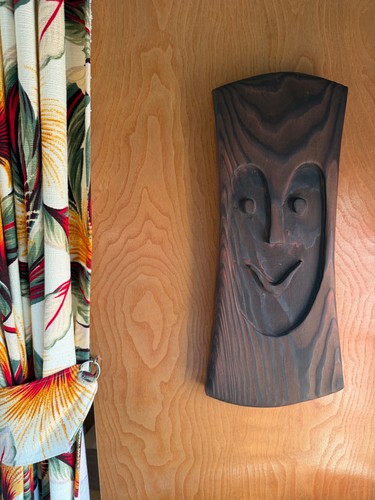 Tiki bob carving wall plaque - tiki,