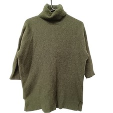 Barbour Green Roll Neck Wool Blend Knit Jumper Size S