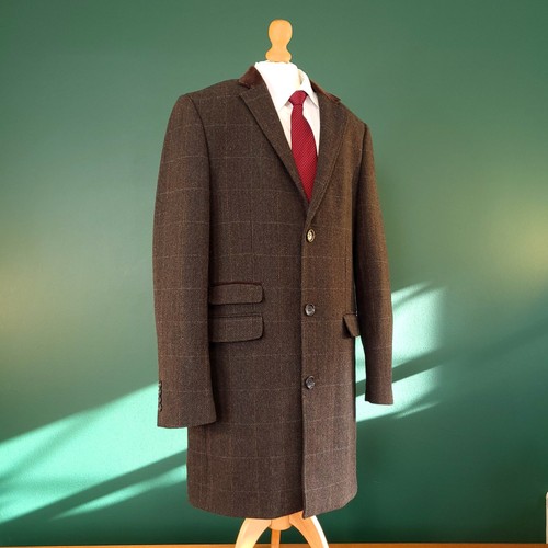 Moss tweed overcoat - overcoat, mens
