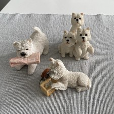 Set Of Small Resin West Highland Terriers (Westies)