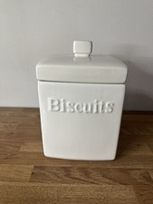 The Boots Company Ceramic Cream Square Biscuit/Cookie Barrell/Jar/Pot