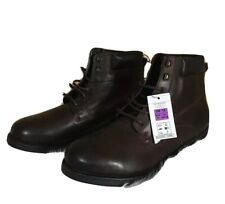 New M&S Collection Brown Natural Waxed Real Leather Chukka Boots Size UK 12
