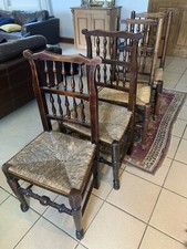 A Mixed Set Of Four 19th Century Lancashire Spindleback Country Chairs.