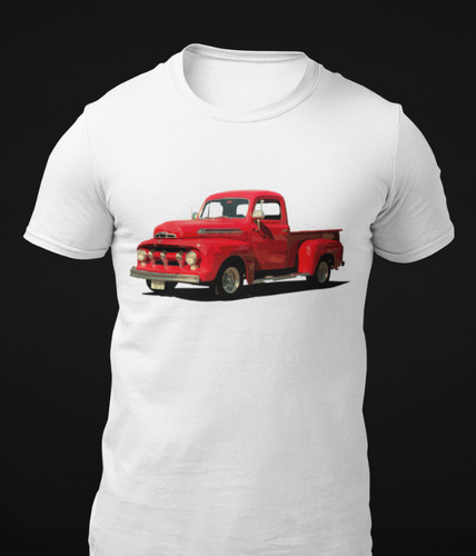 1951 ford red pickup truck - f1,