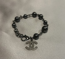 CHANEL Silver Tone Beaded