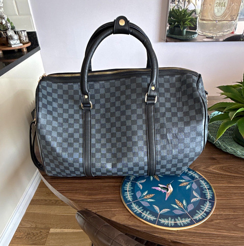 Grey black checked - grey/black, leather
