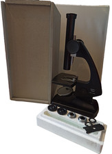 Vintage ywm-1 microscope In Box with lens - Fungus to eyepiece