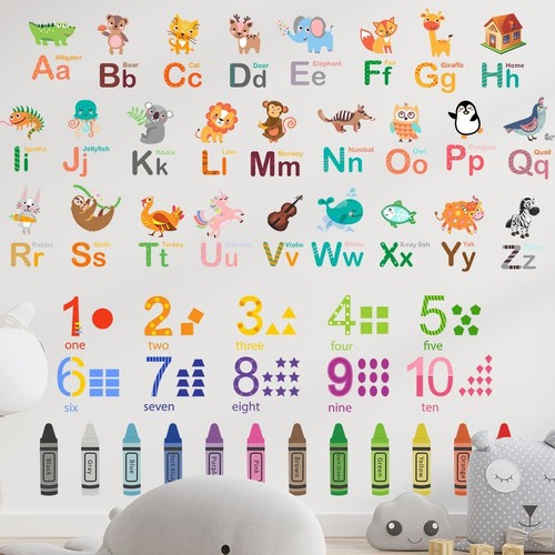 Cute animals alphabet - animals, wall