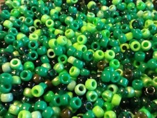 100 or 500 Mixed Green Pony Beads, DUMMY CLIPS,HAIR BRADING