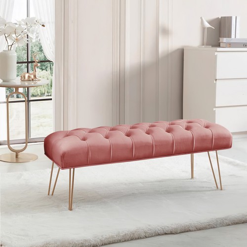 Velvet bedroom bench footrest - velvet,