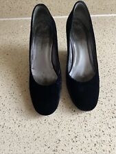 USED LK Bennett  Wedge Heeled Shoes Heel Height 3.5 Inches Black Suede Size 5