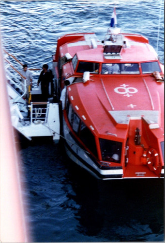 Red cruise tender boat - cruise,