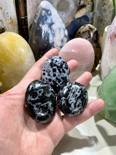 Merlinite gabbro palm rock - merlinite,