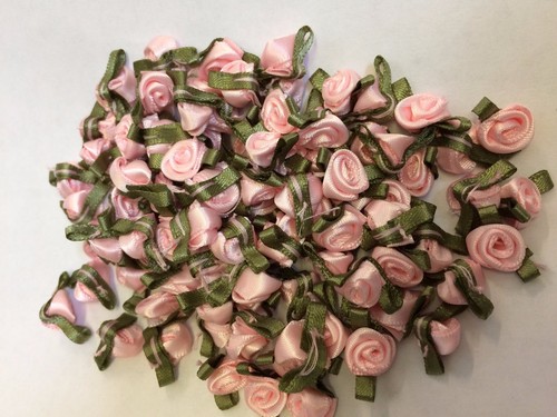 Satin small ribbon roses - small,