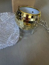 Mirror Ball Flower Pot with Hooks Chain - Garden Disco Ball Hanging Planter