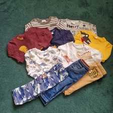 Large Bundle Of Baby Boy's Clothes Size 6-9 Months   Animals (A143)
