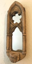 Gothic Arch mirror single candle sconce stone home or garden ornament 53cm/21" H