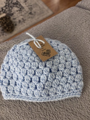 Blue baby bonnet months - bonnet, 0-3
