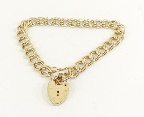 9ct gold charm - 9ct, curb