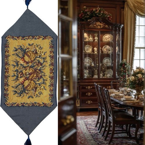 Vintage floral tapestry table - floral,
