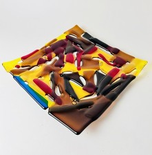 Studio Art Fused Glass Square Plate