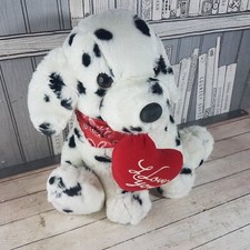 Pippins Dalmatian Spotty Dog Plush Soft Toy - 'I Love You' Heart Keel Toys