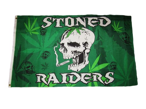 3x5 weed stoned raiders skull - 3x5,