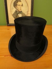 Antique Christys' of London Black Silk Top Hat
